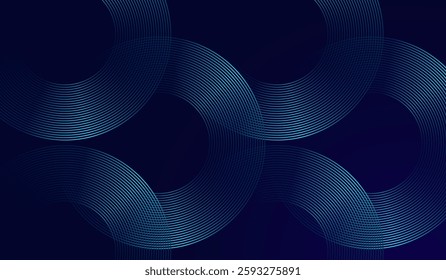 An Abstract multi circles blue modern shapes with dark blue, pink half circle on background, the technology abstract dark blue lines dynamic vector design.