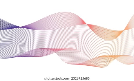 Resumen de elementos de diseño de líneas de onda dinámicas multicolor. Resumen de las líneas onduladas de la ilustración vectorial de gradiente multicolor. Resumen de las líneas de onda de mezcla de gradiente colorido y fondo de tecnología.	