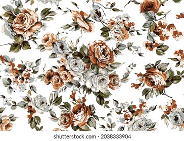 abstract multi color flower arrangements random for textile design printing