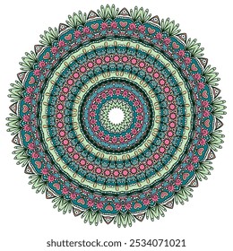 Abstract Multi Color Mandala Design