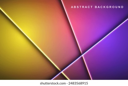 Abstract multi color neon lines moving effect banner pattern design
