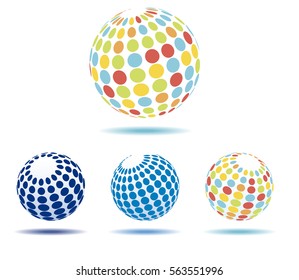 Abstract Multi Colored Globes