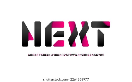 Abstract multi colored paper alphabet font, for design logo or brand name or game, vector illustration 10EPS