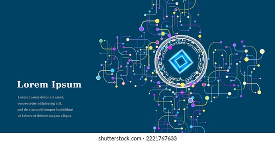 abstract multi colored round, ai artificial intelligence, geometric background, scientific technology, futuristic concept
