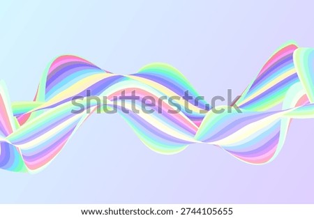 Abstract multi colored twisted ribbon. 3d ribbon design. Wavy colorful brushstroke or curvy ribbon shape of brush paint. abstract colourful smear, isolated background template design