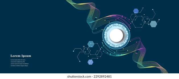 abstract multi colored wave, geometric DNA texture background, AI artificial intelligence, genetic concept