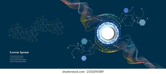 abstract multi colored wave, geometric DNA texture background, AI artificial intelligence, genetic concept