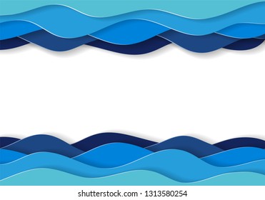 Abstract multi layered cartoon paper background with 3d effect.
