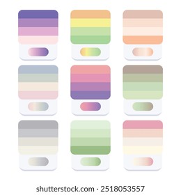 Abstract multi shape color palette swatches