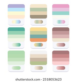 Abstract multi shape color palette swatches