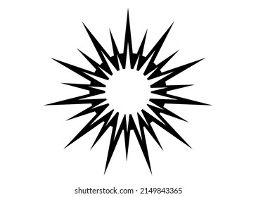 Abstract multibeam black and white star. Black pattern on white background pattern. Modern vector background