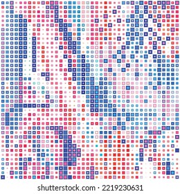 Resumen mosaico decorativo multicolor. Patrón gráfico vectorial Teselado. Colores CMYK