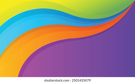 Abstract multicolor background art. Gradient colorful wave background design. Modern colored background vector. Wallpaper design with gradient color.
