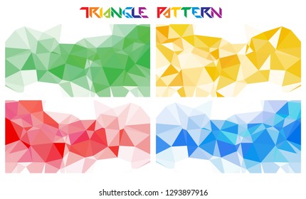 Abstract Multicolor Background Triangle  Pattern - green, yellow, blue, red vector
