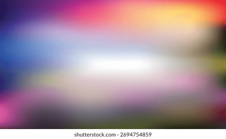 Gradiente borroso multicolor Abstractas con brillo de horizonte blanco brillante, tonos azul a púrpura y naranja-rosa; fondo suave de ensueño para Anuncios, encabezados de Web, marca y redes sociales