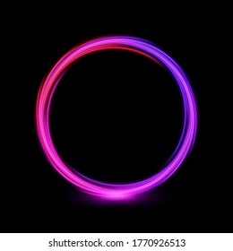 Abstract multicolor circle line of light with a transparent background, isolated and easy to edit. Vector Illustration