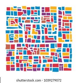 Abstract multicolor city plan background for website design applications