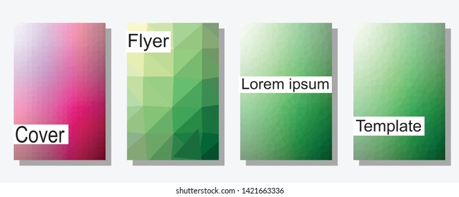 Abstract multi-color composition. Vector template for cover, flyer, banner. Polygonal background for advertising poster. The texture of the backdrop, icons, page