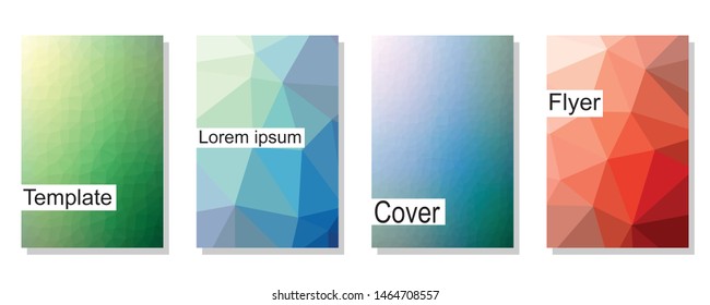 Abstract multi-color composition. Vector template for cover, flyer, banner. Polygonal background for advertising poster. The texture of the backdrop, icons, page