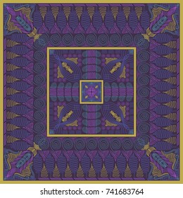 abstract multicolor contemporary native pattern on purple
