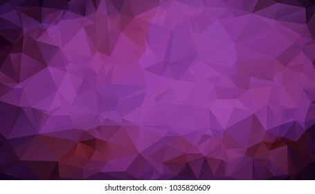 Abstract multicolor dark purple geometric rumpled triangular low poly style gradient illustration graphic background. Vector polygonal design for your business.