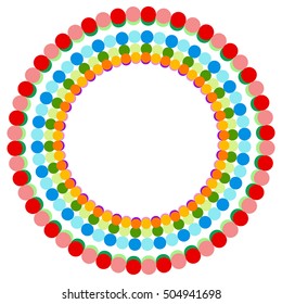 Abstract multicolor dotted circles. Colorful circle decoration