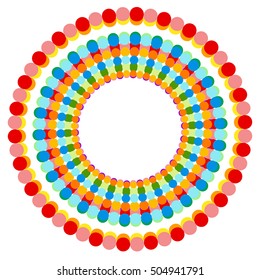 Abstract multicolor dotted circles. Colorful circle decoration