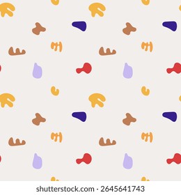 Abstrait éléments multicolores, formes liquides. Taches colorées, forme libre, formes organiques. Design mignon pour la couverture, la bannière, l'emballage, les vêtements