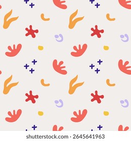 Abstrait éléments multicolores, formes liquides. Taches colorées, forme libre, formes organiques. Design mignon pour la couverture, la bannière, l'emballage, les vêtements