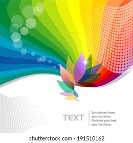 Abstract Multicolor  Flower  - Vector Background