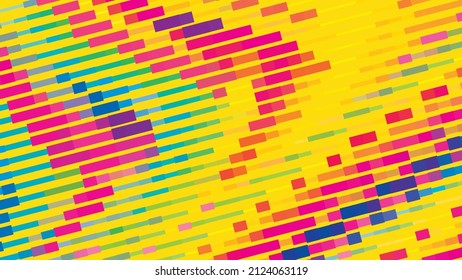 Abstract multicolor geometric ornament with diagonal color stripes. Decorative vector graphic pattern
