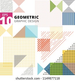 Abstract multicolor geometric pattern. Trendy geometric elements modern design. Vector illustration