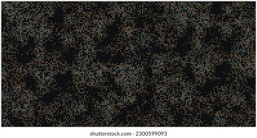 Resumen diseño de banner de motivos de mosaico negro multicolor azul dorado. Ilustración vectorial.