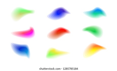 Abstract multicolor gradient shapes.  Blurred vibrant elements