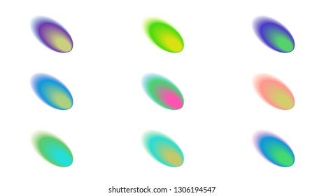 Abstract multicolor gradient shapes.  Blurred vibrant elements