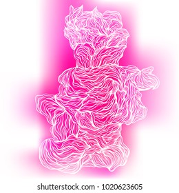 Abstract multicolor hand-drawn waves texture, wavy background. Vector illustration.