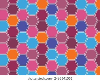 Abstract multicolor hexagon floor background pattern 
