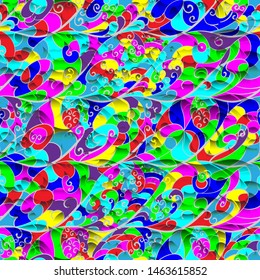 Abstract multicolor hypnotic spiral pattern. Colored mosaic stained glass.