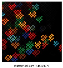 Abstract multicolor lights disco tile vector background.