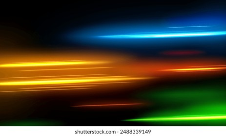 Abstract Multicolor Line of Light, Isolated and Easy to Edit, Vector Illustration
