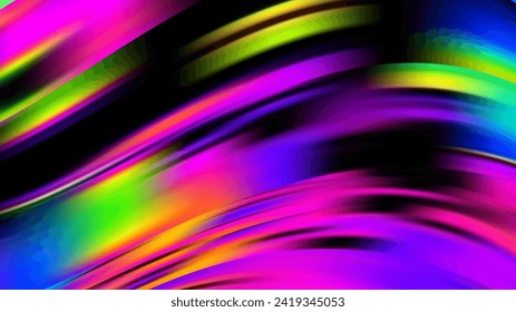 Abstract multicolor liquid flow brushstroke lines. Vibrant gradient swirl wave. Glossy acrylic multicolor fluid. Modern trending background. Vector illustration eps10.