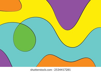 Fundo de formas líquidas multicoloridas abstratas. Fundo de formas onduladas coloridas. Composição em formas fluidas.