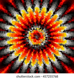 Abstract multicolor low-poly vector background - floral pattern