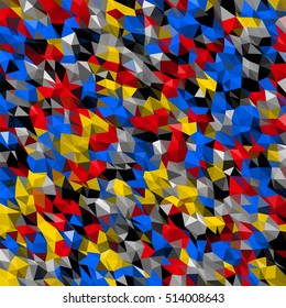 Abstract multicolor low-poly vector background - decorative pattern