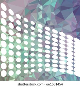 Abstract multicolor mosaic backdrop with dots. Geometric low polygonal background. Design element for book covers, presentations layouts, title backgrounds. Vector clip art.