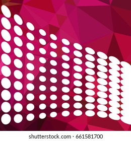 Abstract multicolor mosaic backdrop with dots. Geometric low polygonal background. Design element for book covers, presentations layouts, title backgrounds. Vector clip art.