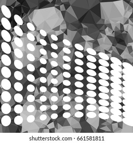 Abstract multicolor mosaic backdrop with dots. Geometric low polygonal background. Design element for book covers, presentations layouts, title backgrounds. Vector clip art.
