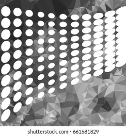 Abstract multicolor mosaic backdrop with dots. Geometric low polygonal background. Design element for book covers, presentations layouts, title backgrounds. Vector clip art.