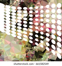 Abstract multicolor mosaic backdrop with dots. Geometric low polygonal background. Design element for book covers, presentations layouts, title backgrounds. Vector clip art.