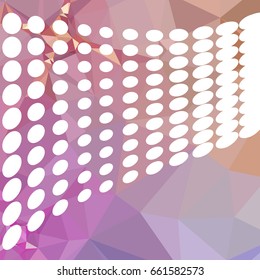 Abstract multicolor mosaic backdrop with dots. Geometric low polygonal background. Design element for book covers, presentations layouts, title backgrounds. Vector clip art.